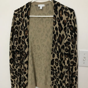 Leopard Print Cardigan M